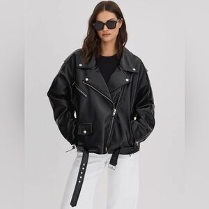 Good American Crop Moto Jacket Size S/M NWT